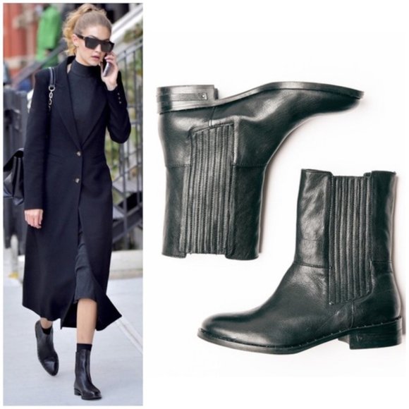 Freda Salvador Strong Chelsea Tall Black Leather Boot - Picture 1 of 16